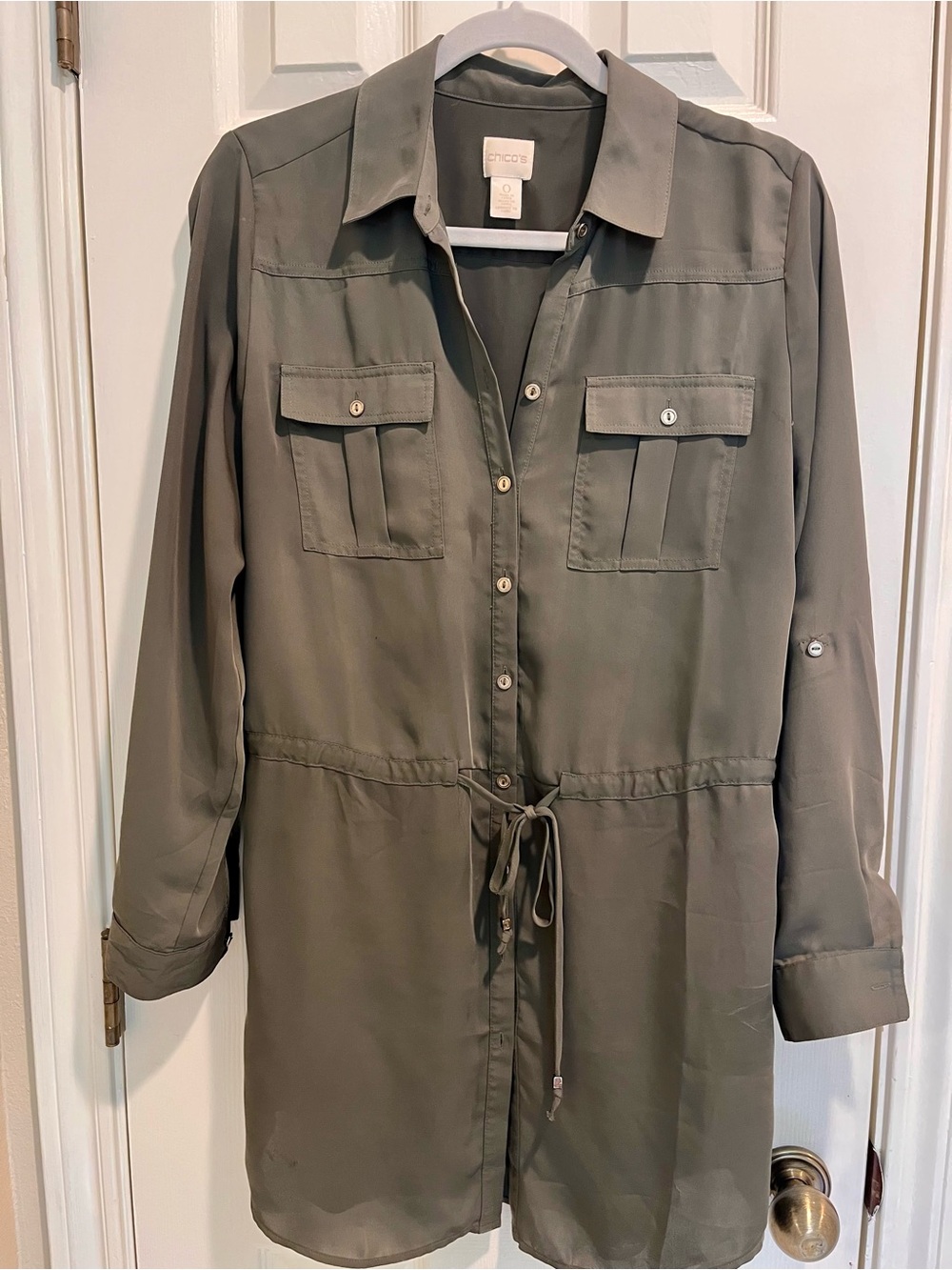 Chico's Olive Green Utility Shirt